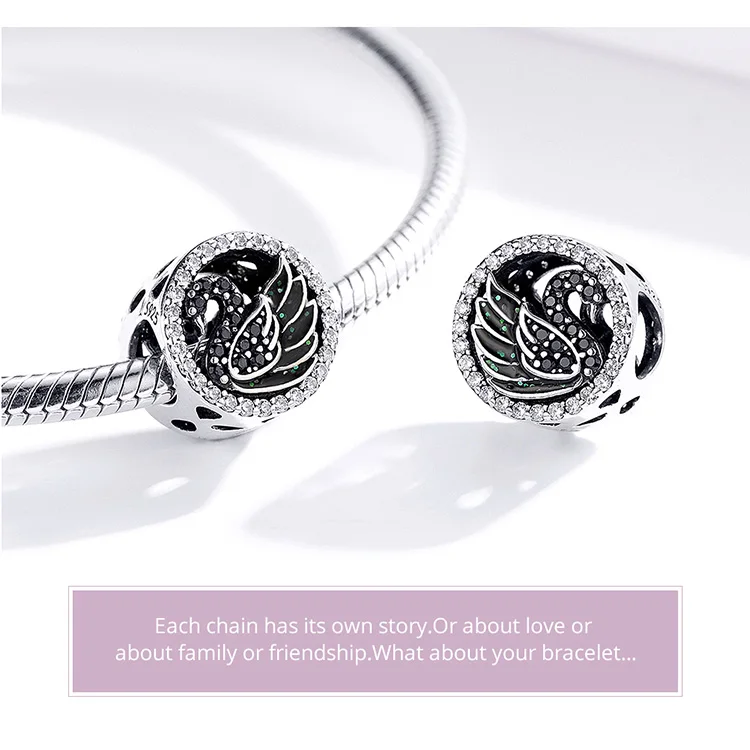 Fit Pandora браслет серебро 925 CZ Лебедь петух бусины S925 Красная эмаль деньги кот Ленивец украшения в виде слонов для изготовления ювелирных изделий