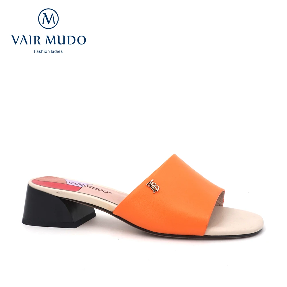 Женские Летние кожаные шлепанцы VAIR MUDO открытые уличные сандалии на низком