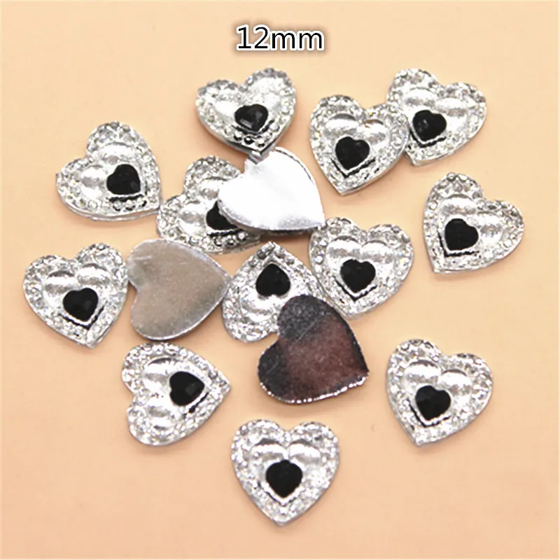 100 шт. 12 мм из смолы горный хрусталь чистая двойная кнопка сердце домашний сад