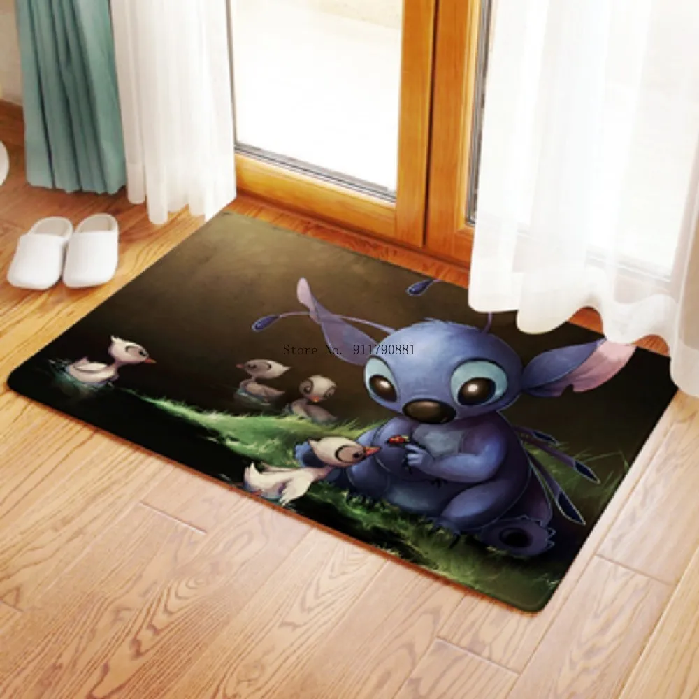 

Disney Cartoon Stitch Cute Printed Baby Bathroom Mat for Baby Bedroom Upholstery Carpet Crawl Mat for Non-slip Convenience