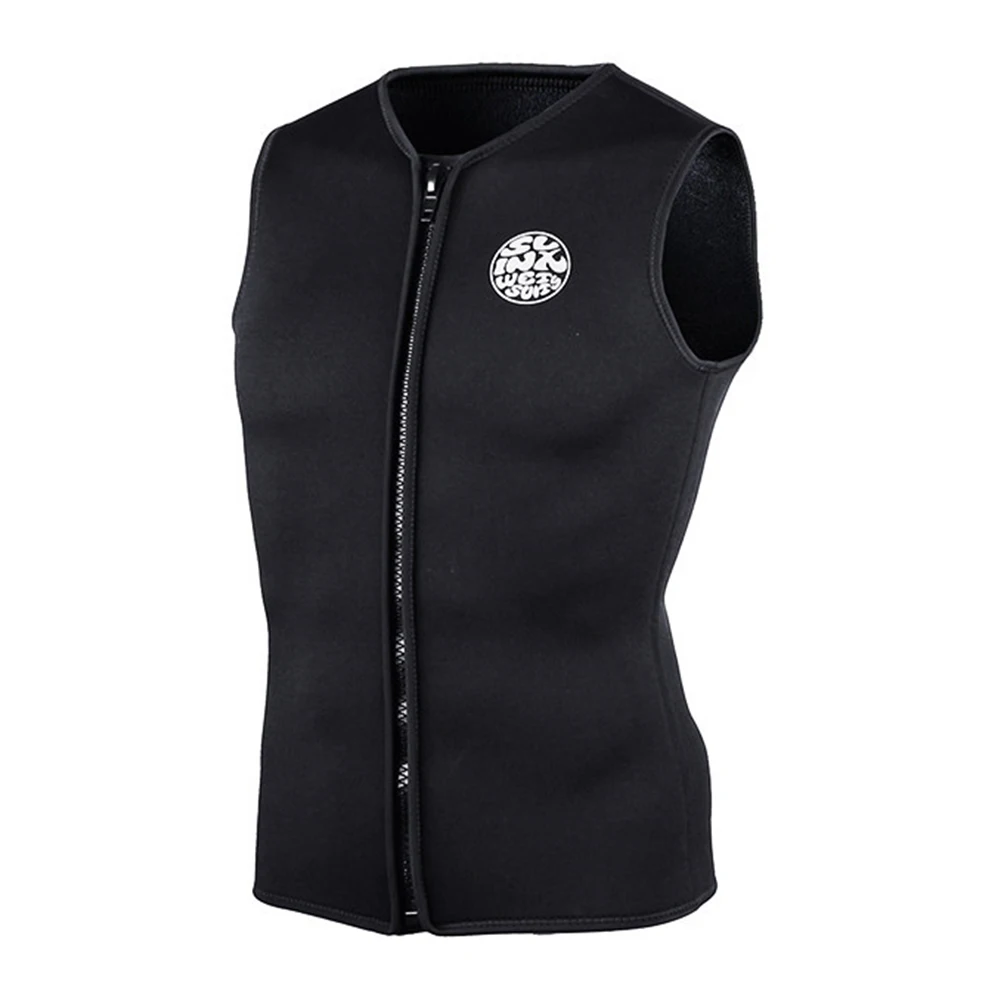 

3mm Neoprene Fleece Warm Wetsuit Vest Tops Men Zipper Swimwear Surfing Diving Scuba Snorkeling Equipment Sleeveless Jacket