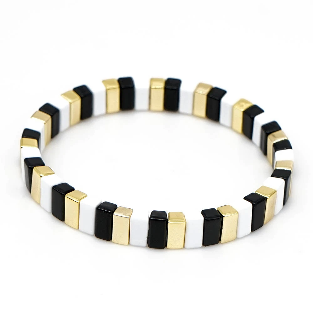 20190912-8 Браслеты shinus, мужские, эмаль, плитка, бусины, браслет, Pulseras Mujer Moda,, золотые ювелирные изделия, для женщин, модные, любовные буквы, браслеты, подарки - Окраска металла: 20190912-8