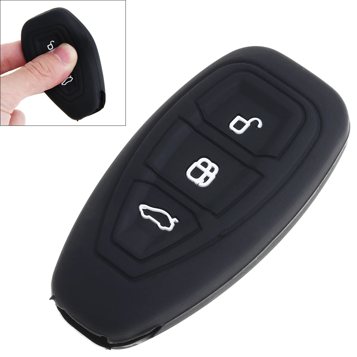 Черный силиконовый откидной Складной автомобильный чехол для ключей протектор