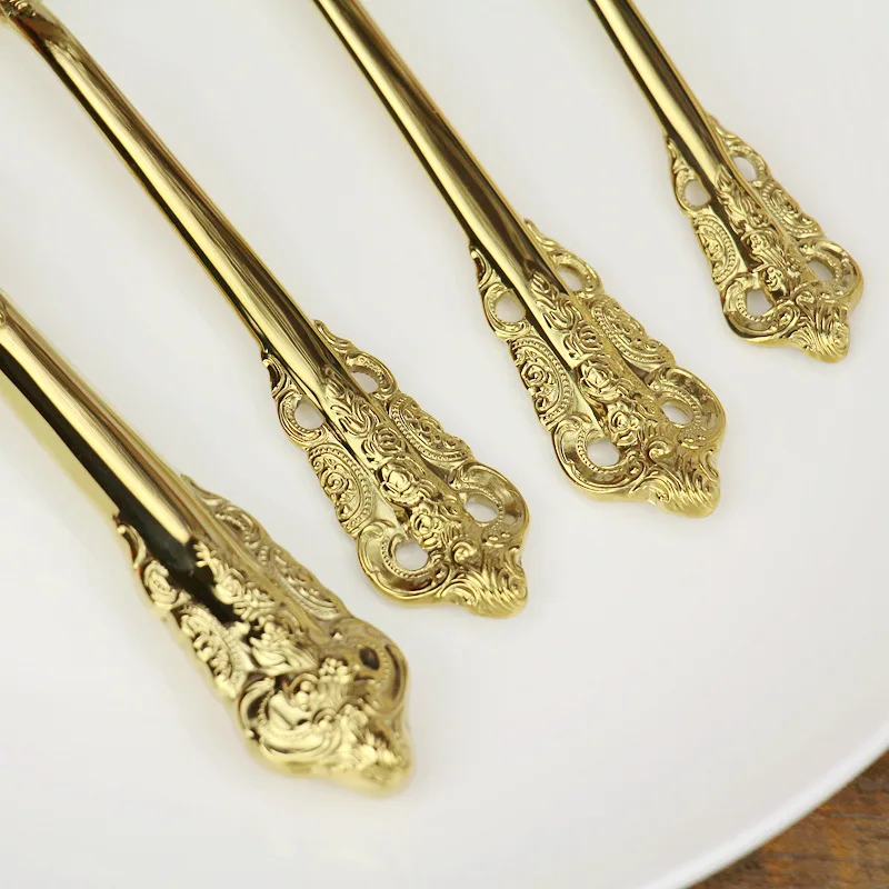 GFHGSD Новый 4 шт. нержавеющая сталь золотые столовые приборы столовая ложка нож для