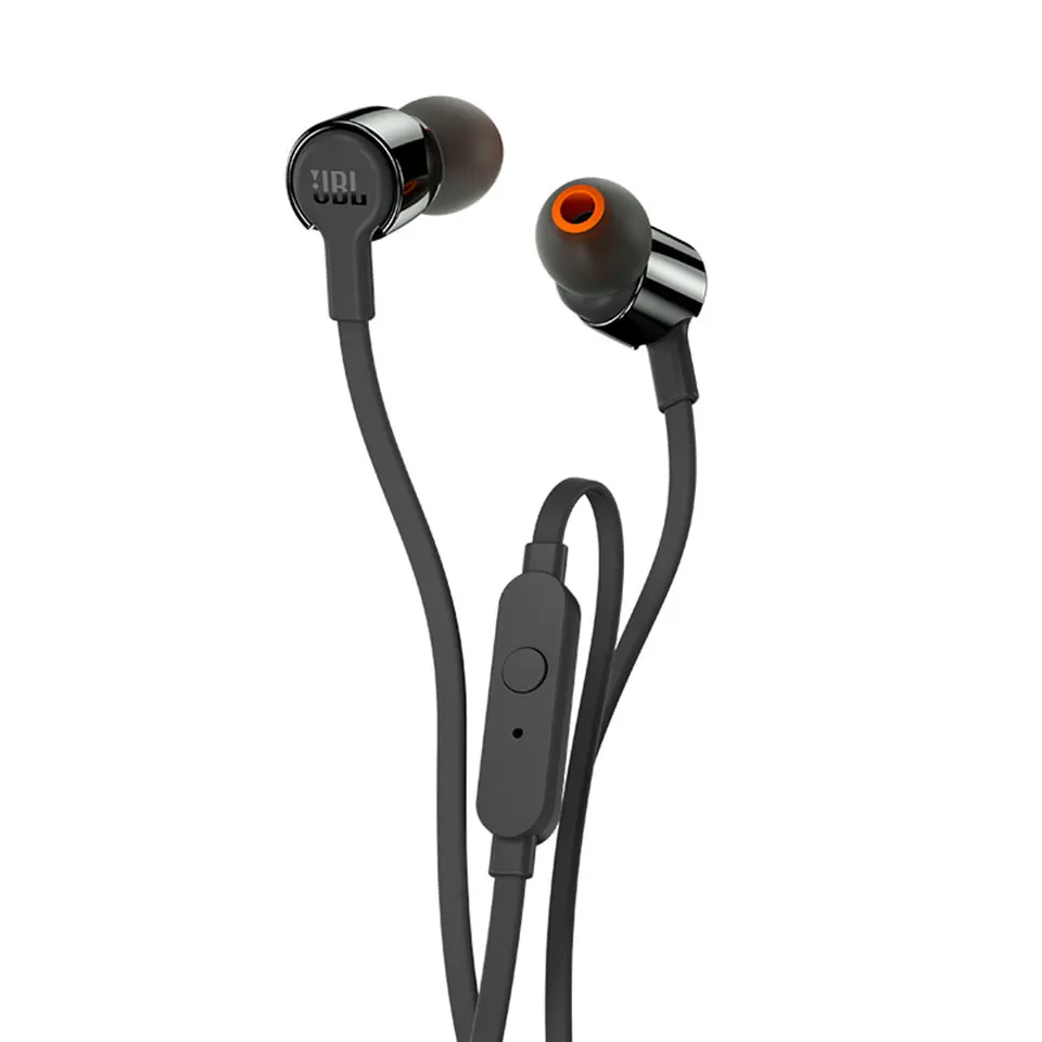 Черный JBL T210 3,5 мм проводные наушники стерео бас Музыка спортивная Гарнитура 1 кнопка дистанционного вызова с микрофоном для iPhone/Xiaomi/huawei - Цвет: Черный