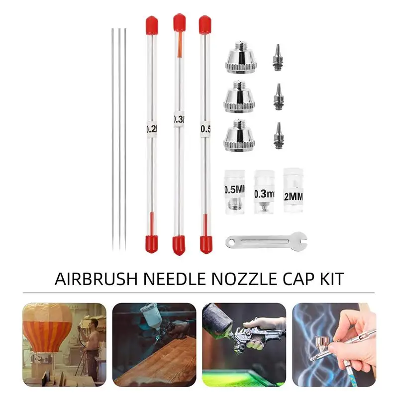 Игольчатый колпачок и насадка для аэрографа 1 комплект/10