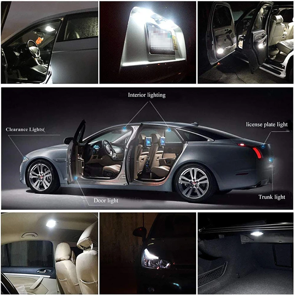 

ANMINGPU 2x Signal Lamp BA9S Led Bulb T4W BAX9S BAY9S Led H21W H6W Car Led Bulb Canbus 3030 Chips Car Interior Light Dome Lamp