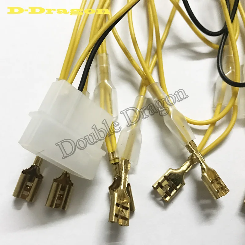 Arcade led push button 12v cable 6.3mm terminal wire harness with daisy chain GND cables for 16pcs push buttons