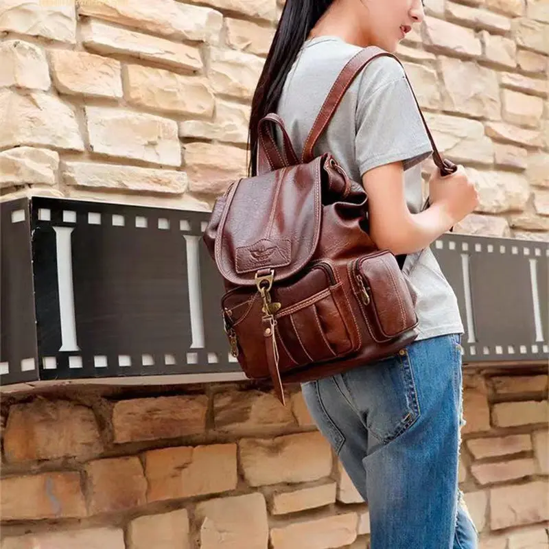 

Fashion 2019 woman backpack high quality youth PU leather backpack girl school female shoulder bag backpack mochila