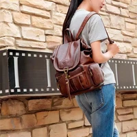 fashion 2019 woman backpack high quality youth pu leather backpack girl school female shoulder bag backpack mochila