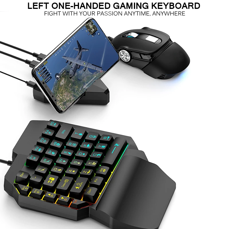 New Wired Gaming Keypad With LED Backlight Game Keyboard 39 Keys One-Handed Membrane For Gamer Floating | Компьютеры и офис