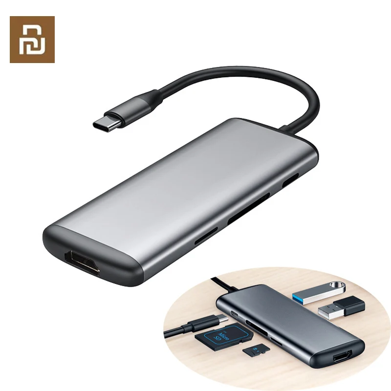 Оригинал хагбис 6 в 1 Type-c к HDMI USB 3 0 TF SD Card Reader PD зарядный адаптер концентратор для