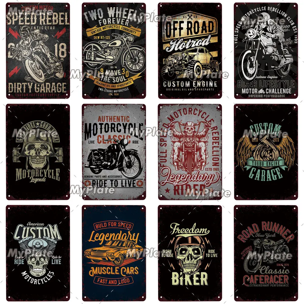 Скорость мотоцикл металлический знак Винтаж Жестяная Табличка с надписью
