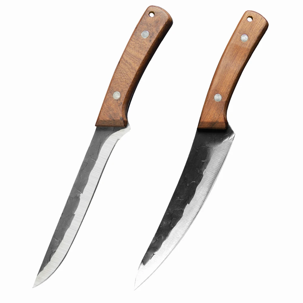 6 дюймов Кухня шеф-повара деревянная ручка инструмента Нержавеющая сталь