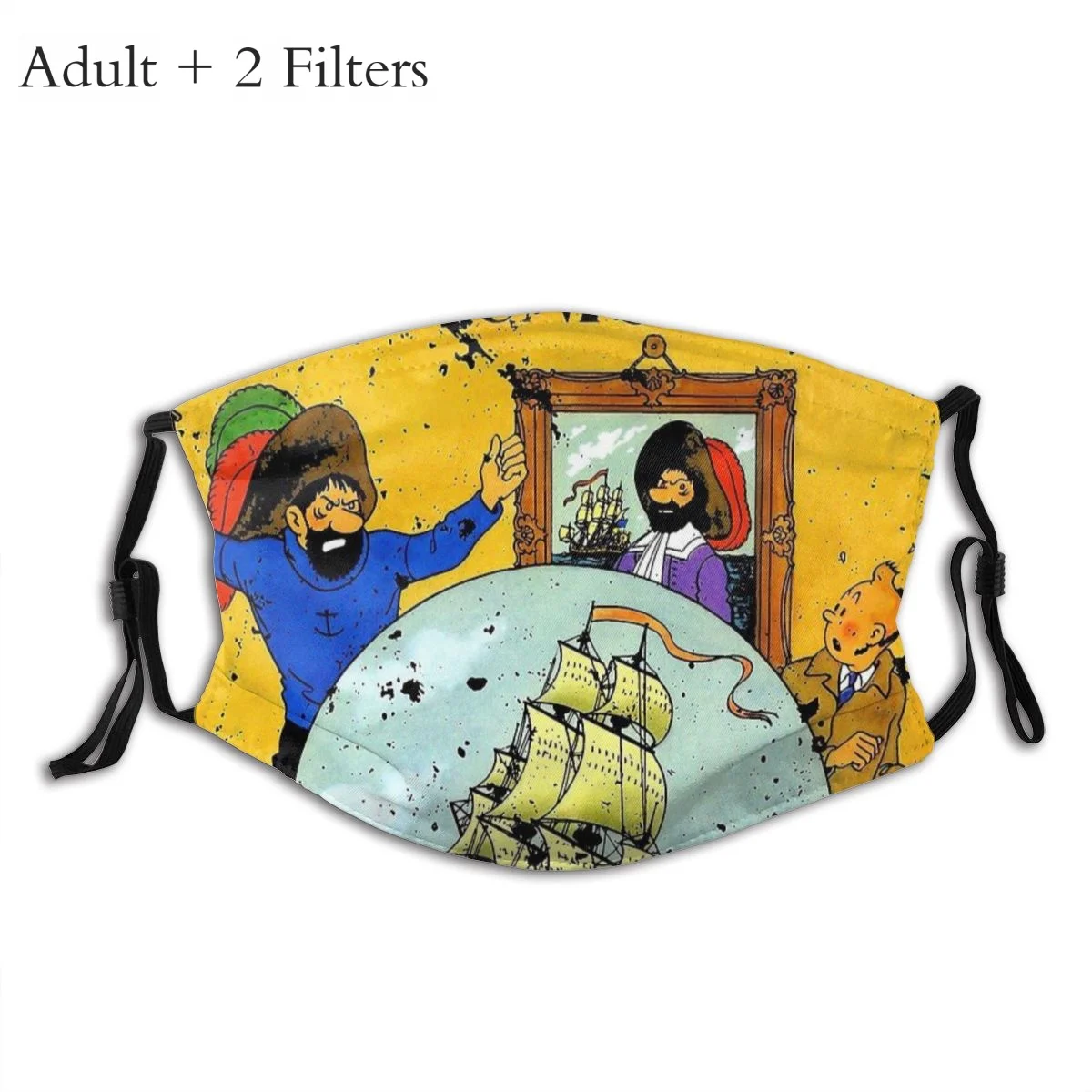 

Приключения Tintin ACT Mascarilla Masque Приключения Tintin The Secret Of The Unicorn в винтажном стиле с фильтрами