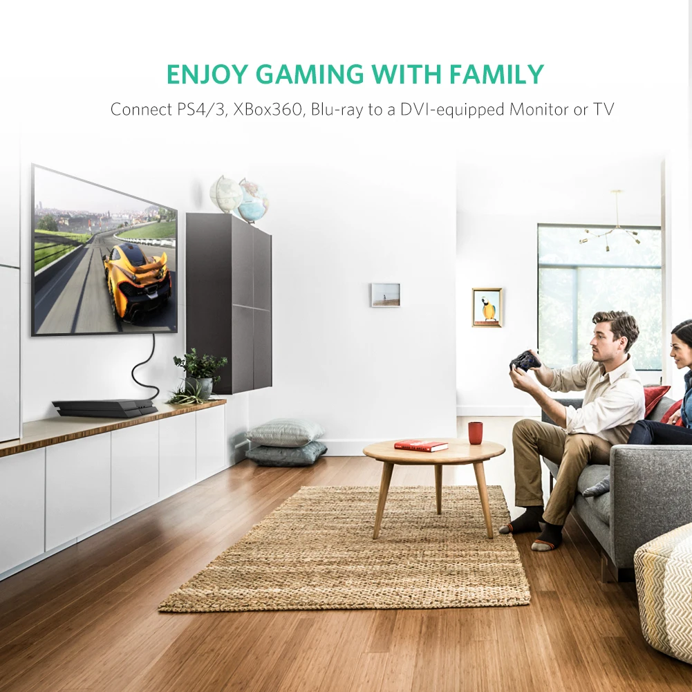 Ugreen hdmi к DVI DVI-D 24+ 1 контакт. кабели-переходники 3D1080p для жк-dvd HDTV XBOX PS3 высокоскоростной HDMI кабель 2 м 3 м 5 м