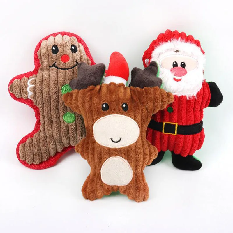 Собака Chritmas игрушки с пищалкой звук жевания игрушка для щенка собаки кошки