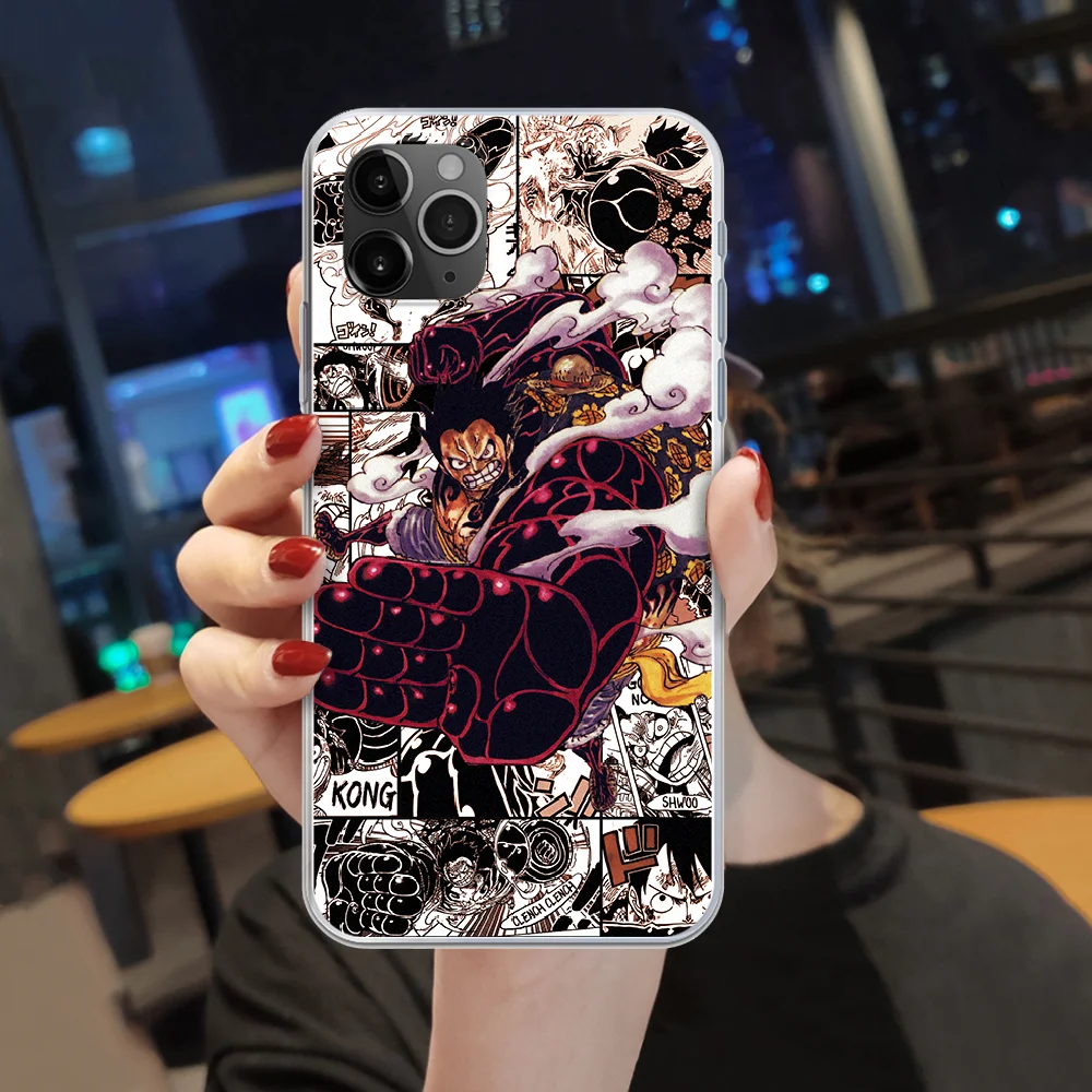 

ONE PIECE Luffy anime Phone Case cover For iphone 4 4S 5 5C 5S 6 6S PLUS 7 8 X XR XS 11 PRO SE 2020 MAX transparent prime