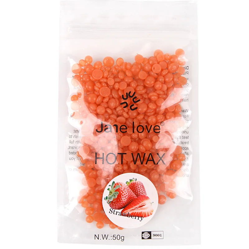 Orange Хит, 50 г, восковые бобы, без полосок, для депиляции, горячая пленка, твердый воск, гранулы, для восковой эпиляции, бикини, для лица, для удаления волос, Bean cera для женщин и мужчин - Цвет: Orange