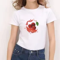 2021 fruit graphic print tshirt white tees fashion korean trend white top female tshirtstreetwear ullzang t shirt