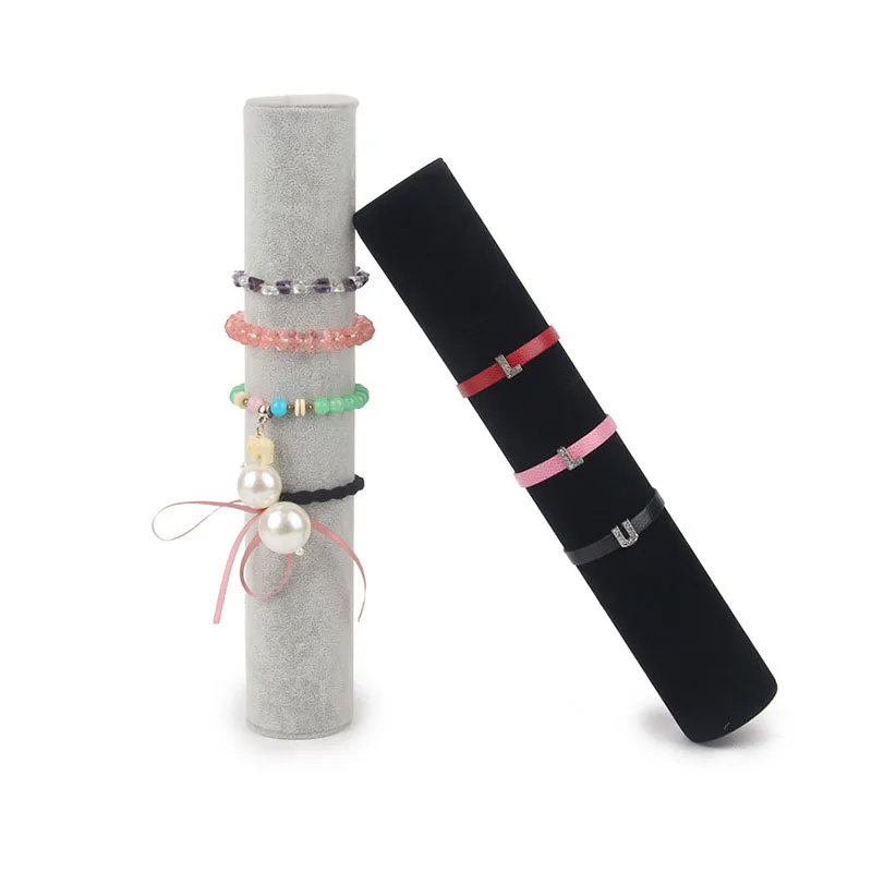 Высококачественный черный серый бархатный держатель для браслетов органайзер