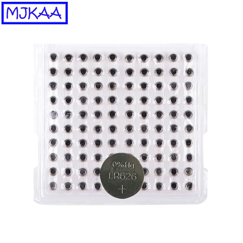 MJKAA 200 шт. AG4 LR626 1,5 V Щелочная батарейка-кнопка 377A 377 SR626SW SR66 LR66 LR 626 Дешевые плоский круглый аккумулятор батареи для мобильного часо