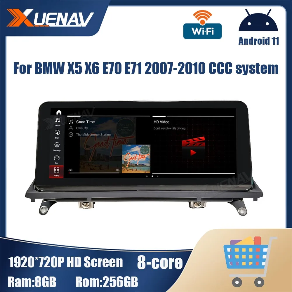 256 ГБ Android 11 автомобильный радиоприемник для BMW X5 X6 E70 E71 2007 2008 2009 2010 CCC система GPS
