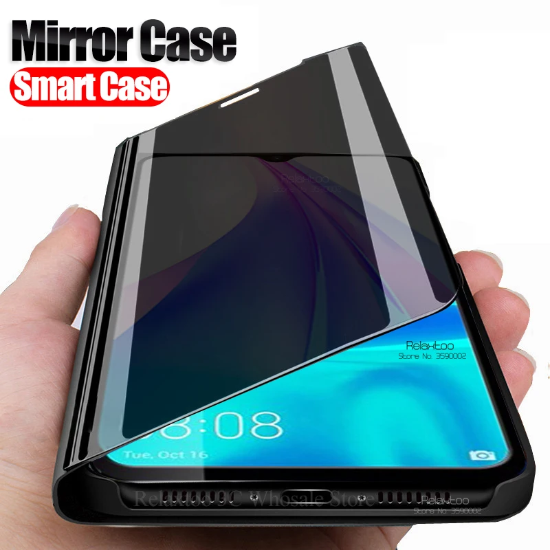 Зеркальный умный чехол для xiaomi redmi note 8 t Кожаный флип-чехол на xiomi xaomi note8 pro note8t |