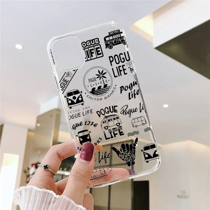 Outer Banks OBX Livin' the Pogue Life Phone Case Transparent soft For iphone 13 7 8 11 12 plus mini x xs xr pro max