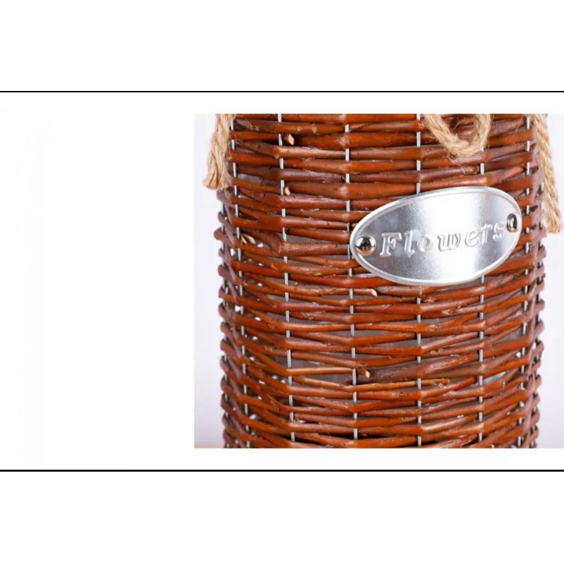 Цветочный горшок из ротанга Европейский стиль Цветочная ваза для украшения