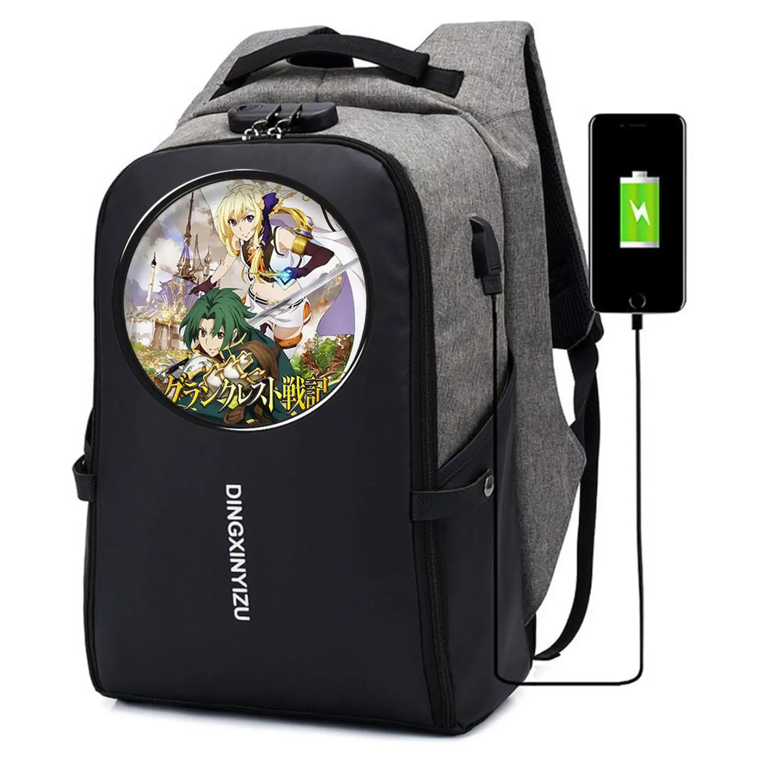 

Game Grancrest Senki Backpack student school Bags men Travel bag teenagers Laptop Anti-theft USB Charging Knapsack boy book Bag
