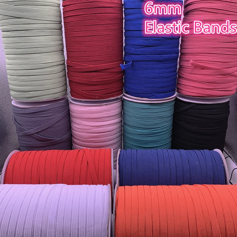 NEW 5 Yards 6mm Hight-Elastic Bands Spool Sewing Band Flat Elastic Cord Diy Handmade Materials | Украшения и аксессуары