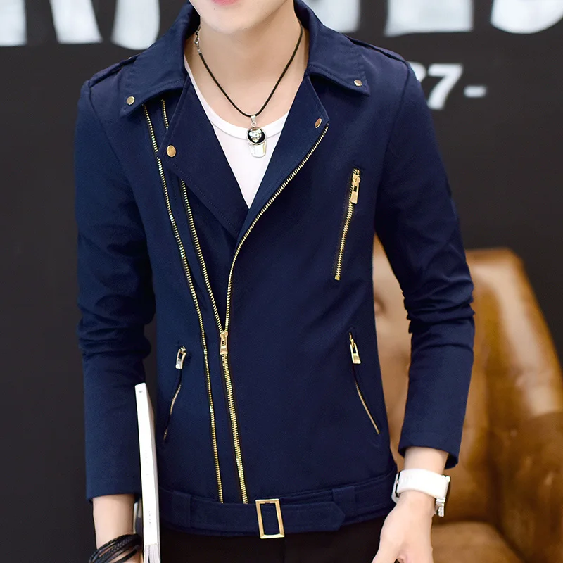 Мужская хлопковая куртка Idopy в Корейском стиле с застежкой молнией и воротником