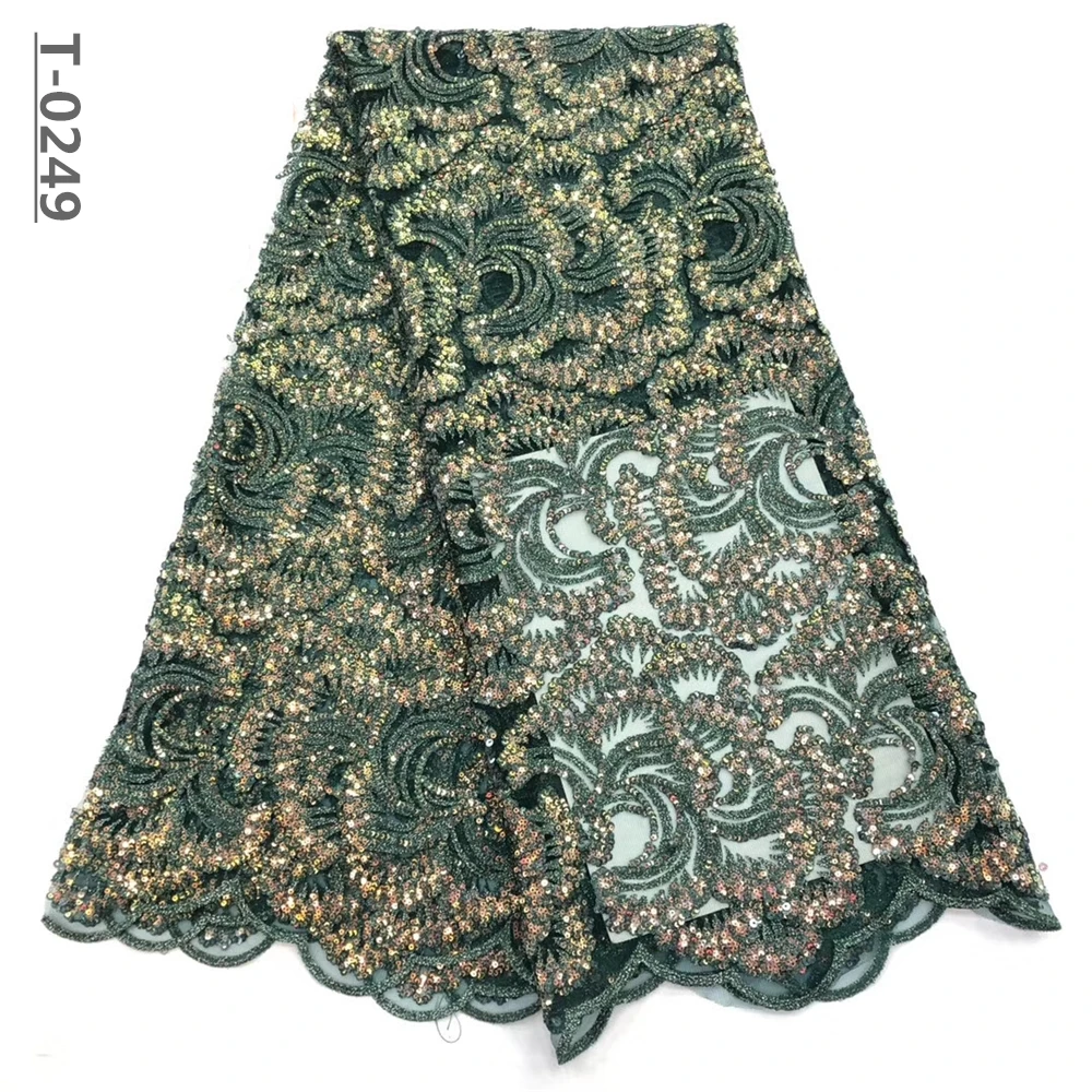 African Sequins Lace Fabric 2019 High Quality Embroidery Nigerian For Women French Mesh | Дом и сад