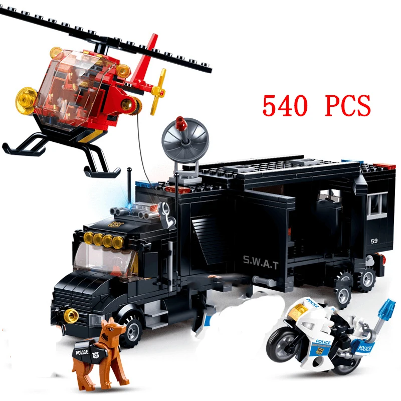 Совместимая с патрулем модель полицейского участка автобуса строительные блоки