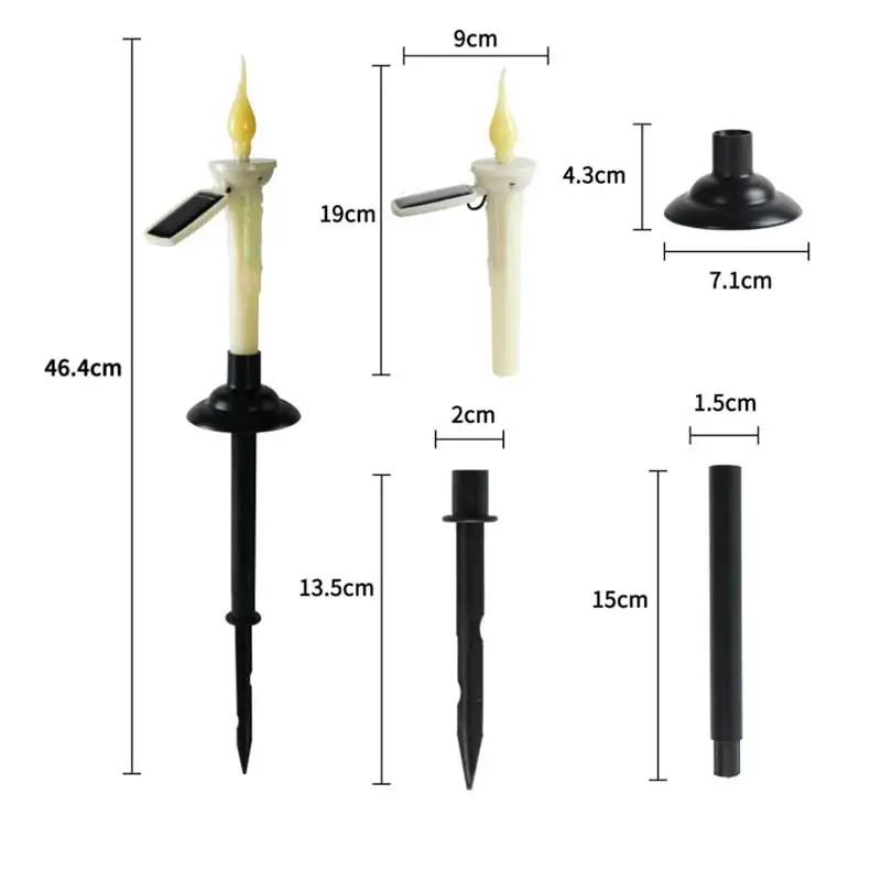 

4 Pieces Battery Powered LED Solar Taper Candlesticks For Home Garden Lawn Decoration,Flameless Rechargeable Flickering Candles