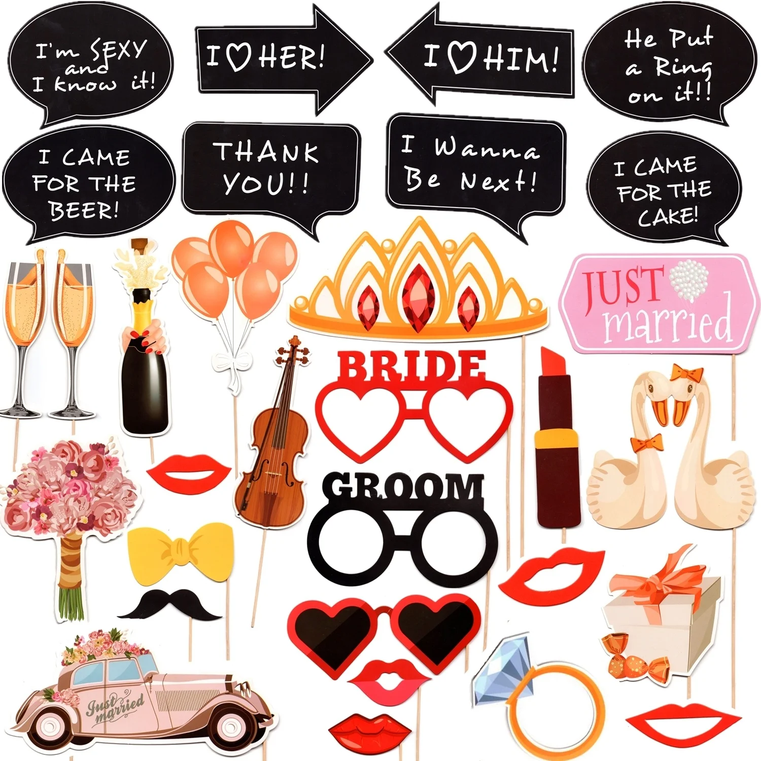 31 шт. реквизит для фотобудки сделай сам губы усы только что Замужняя невеста