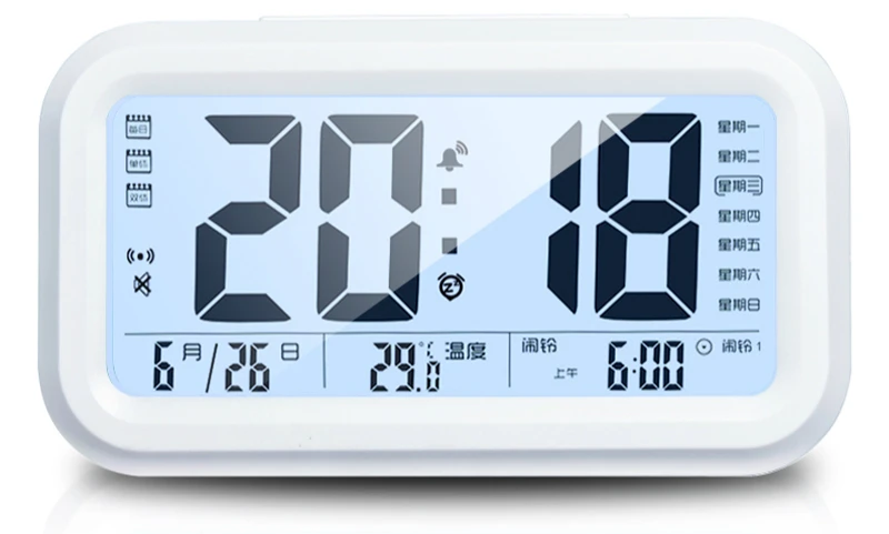 Многофункциональные цифровые портативные часы с будильником простые