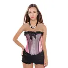 Женский сексуальный кружевной корсет, карнавальный корсет для талии, боди-шейпер, винтажная парчовая цветочная ткань, цвет розовый