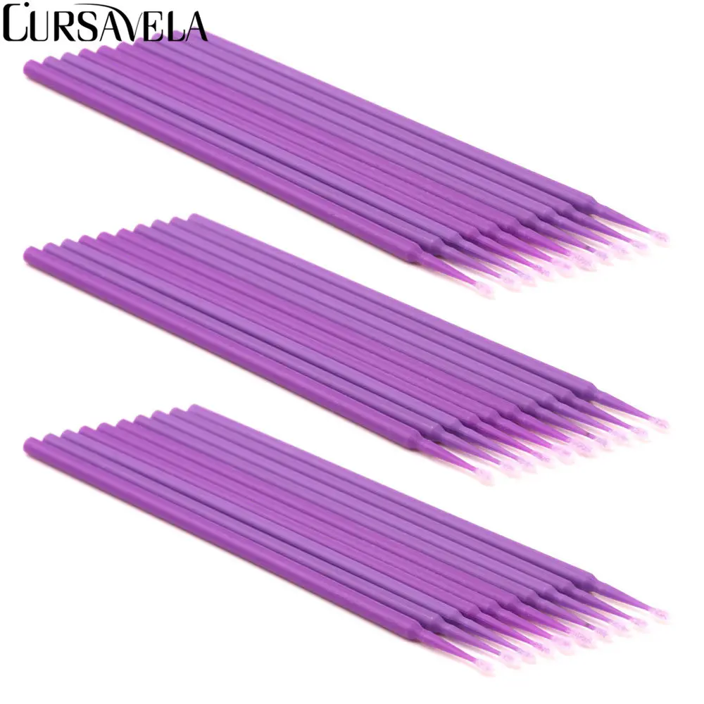 

CURSAVELA Disposable Eyelash Brush Tools 100pcs / pack Durable Micro Individual Removal Tool Lashes Extension Cleaning Brushes