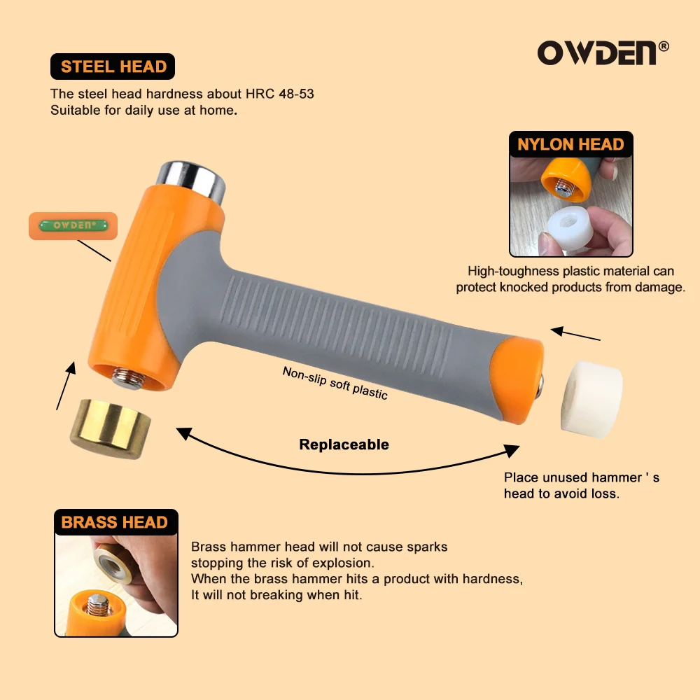 Инструменты для перфорации кожи OWDEN 3 в 1 домашний молоток сменный | Дом и сад