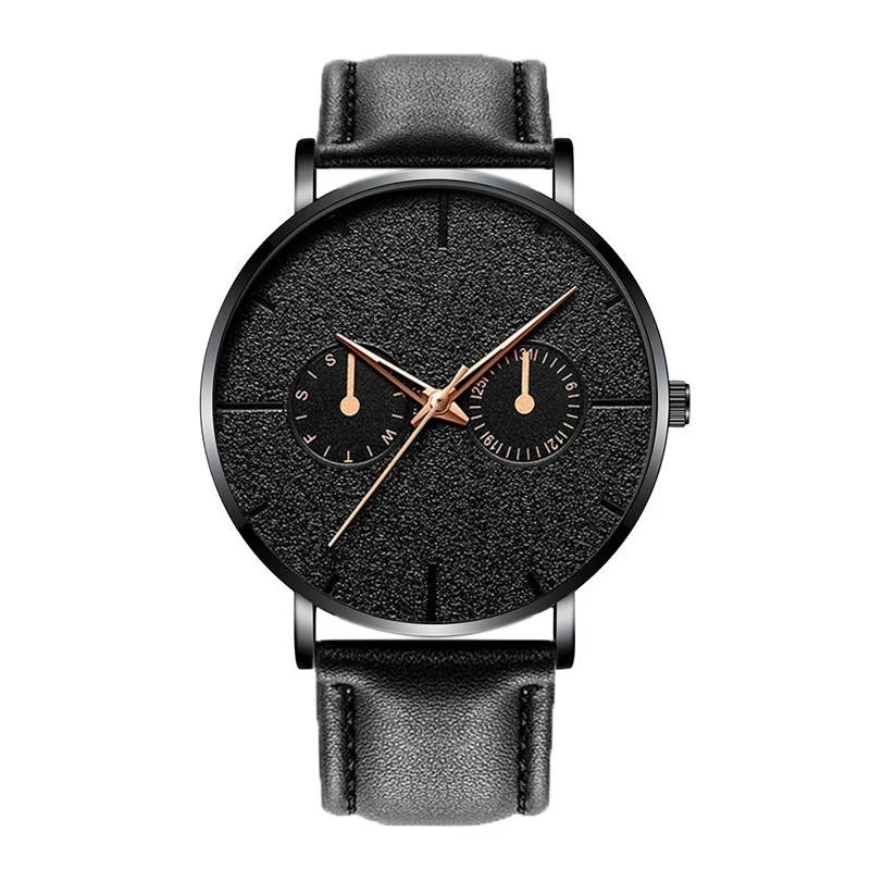 L black rose gold Модные мужские Бизнес минималистичные часы Роскошные черные кварцевые часы с календарем из нержавеющей стали с сетчатым ремешком аналоговые часы Montre Homme - Цвет: L black rose gold