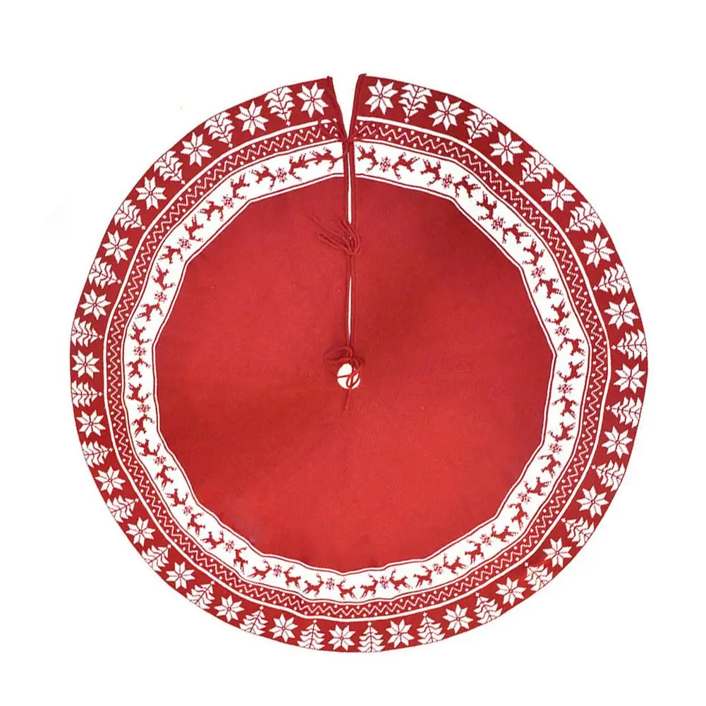 

Christmas Tree Skirt Ornaments Snow Flower Elk Red Tree Skirt Rustic Christmas Tree Skirt For Christmas Ornaments Indoor Outdoor