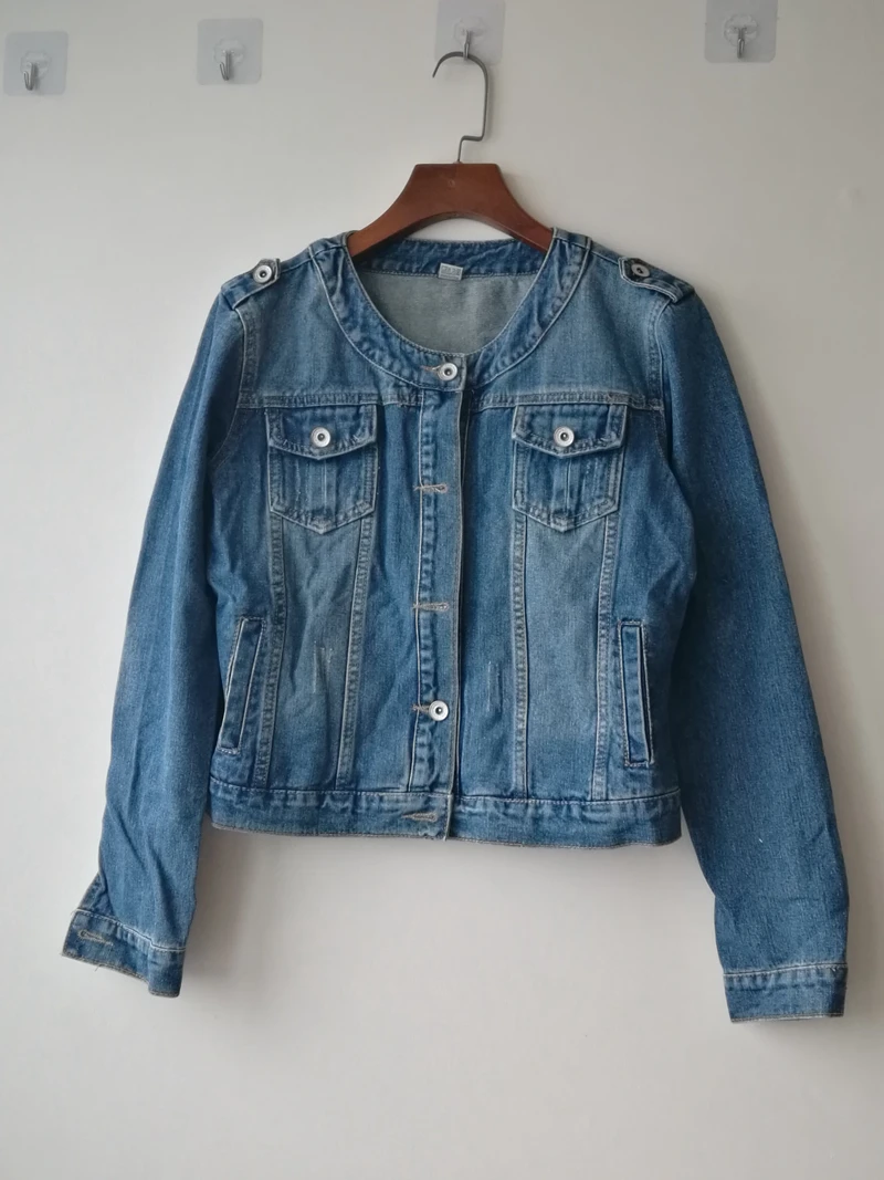 Куртка женская укороченная из денима Классическая джинсовая куртка большие