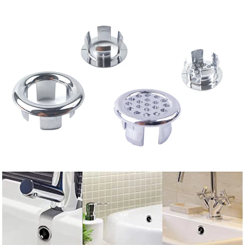 Bathroom Basin Sink Overflow Ring Six-foot Round Insert Chrome Hole Cover Cap 50PB Modern Tub Stopper Bathtub Drain | Обустройство