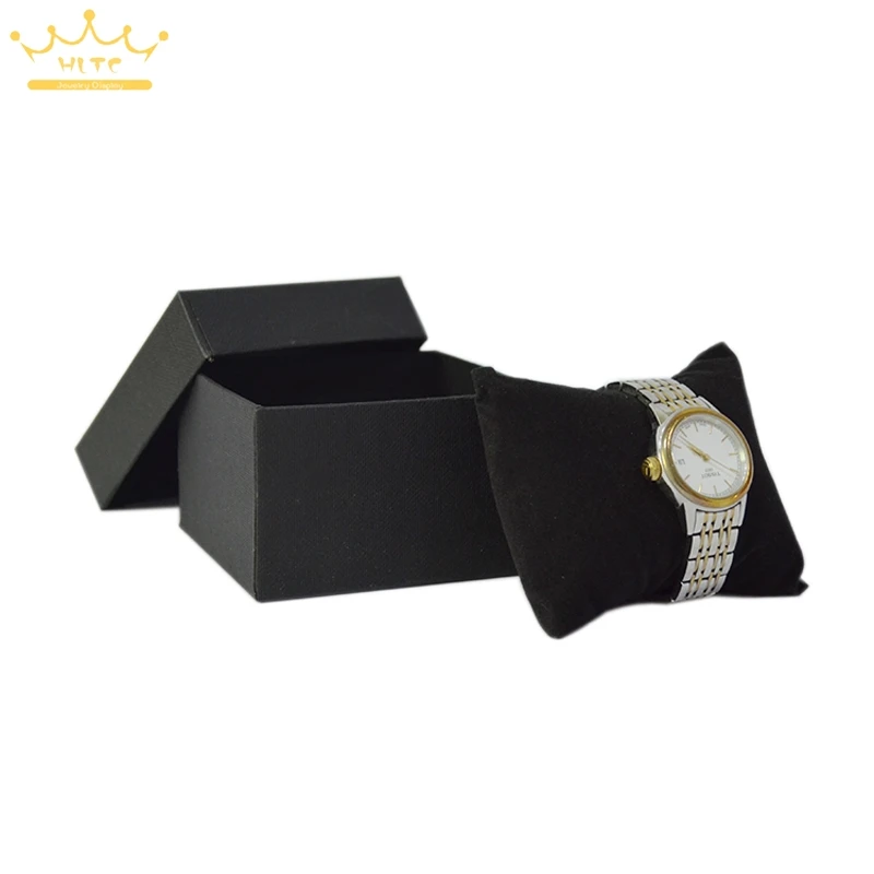 Бесплатная доставка 30 шт./лот черная коробка для наручных часов с подушкой