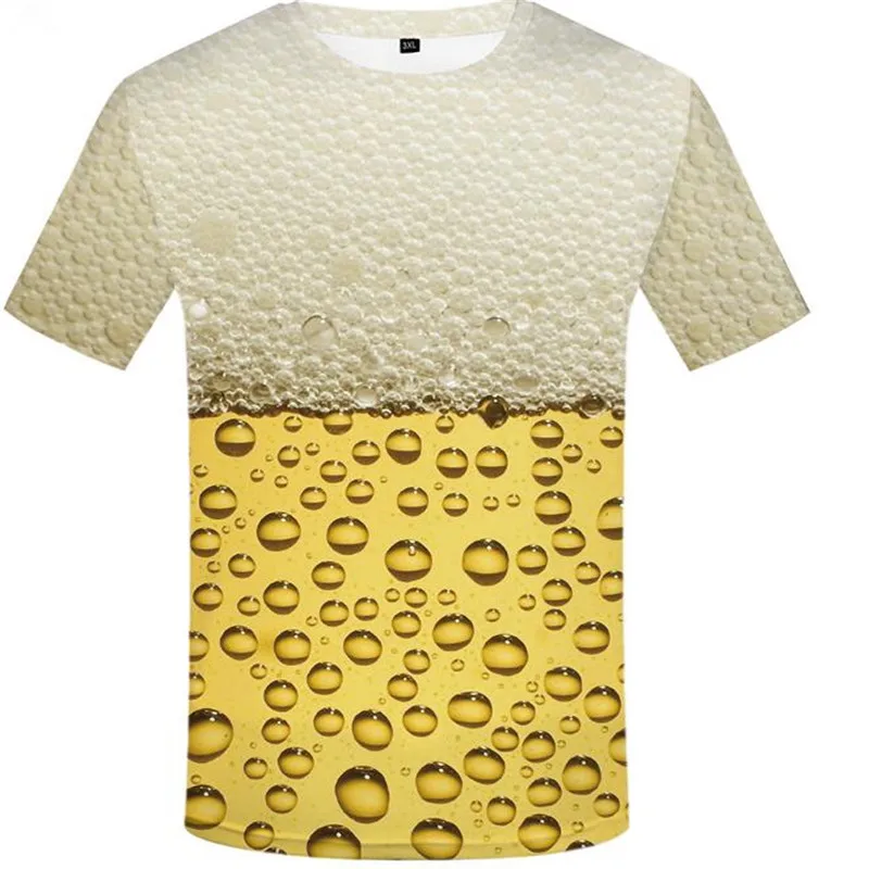 

2021 New Summer One-piece Men's 3DT Shirt Spanish Beer Bubble Short-sleeved Oktoberfest Clothing Crew Neck Tee Oversized 6XL Top
