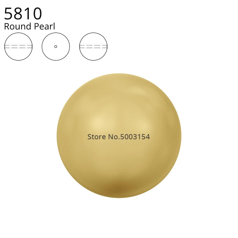 Gold 296 С украшением в виде кристаллов от Swarovski 5810 круглая жемчужная бусина с целый Просверленный отверстие Бисер для самостоятельного изготовления браслетов ювелирные изделия сделать штуцер - Цвет: Gold 296