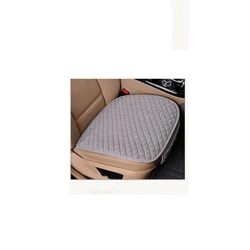 a gray front seat Чехол для автокресла четыре сезона до и после ромбовидной льняной подушки дышащий защитный коврик автозапчасти универсальный размер - Название цвета: a gray front seat