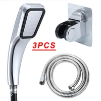 water saving nozzle holes high pressure rainfall shower head set with holder and hose shower head set bathroom supplies